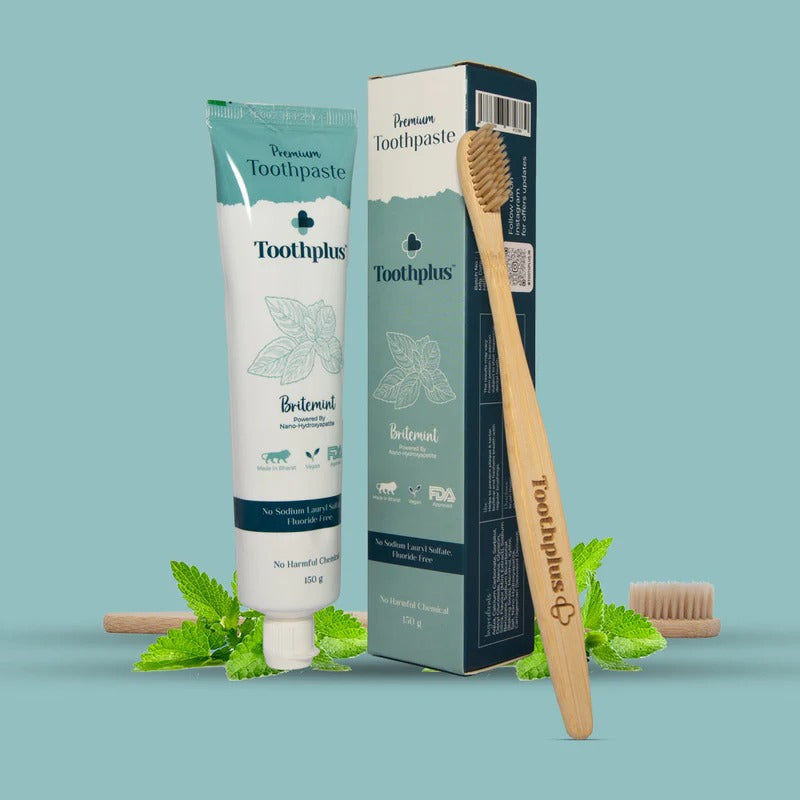 ToothPlus | Soft bamboo Toothbrush | Pack of 4