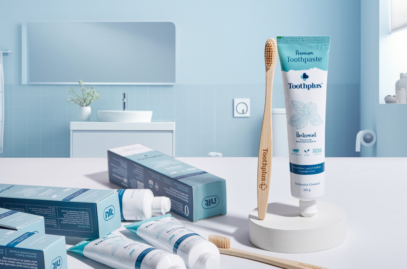 Britemint Toothpaste and Bamboo Toothbrush pack-15